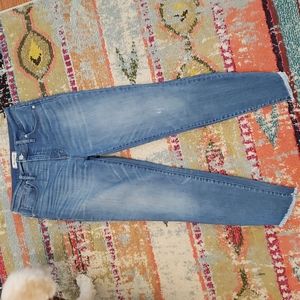 Madewell 10inch High-rise Skinny Light Wash Partially distressed jeans Size 30